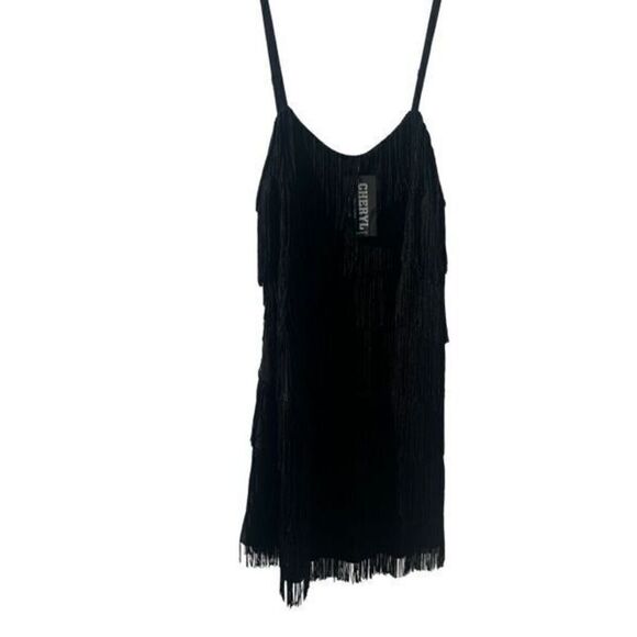 Vintage style Fringe Detail Cami Bodycon Dress size L - Picture 1 of 7